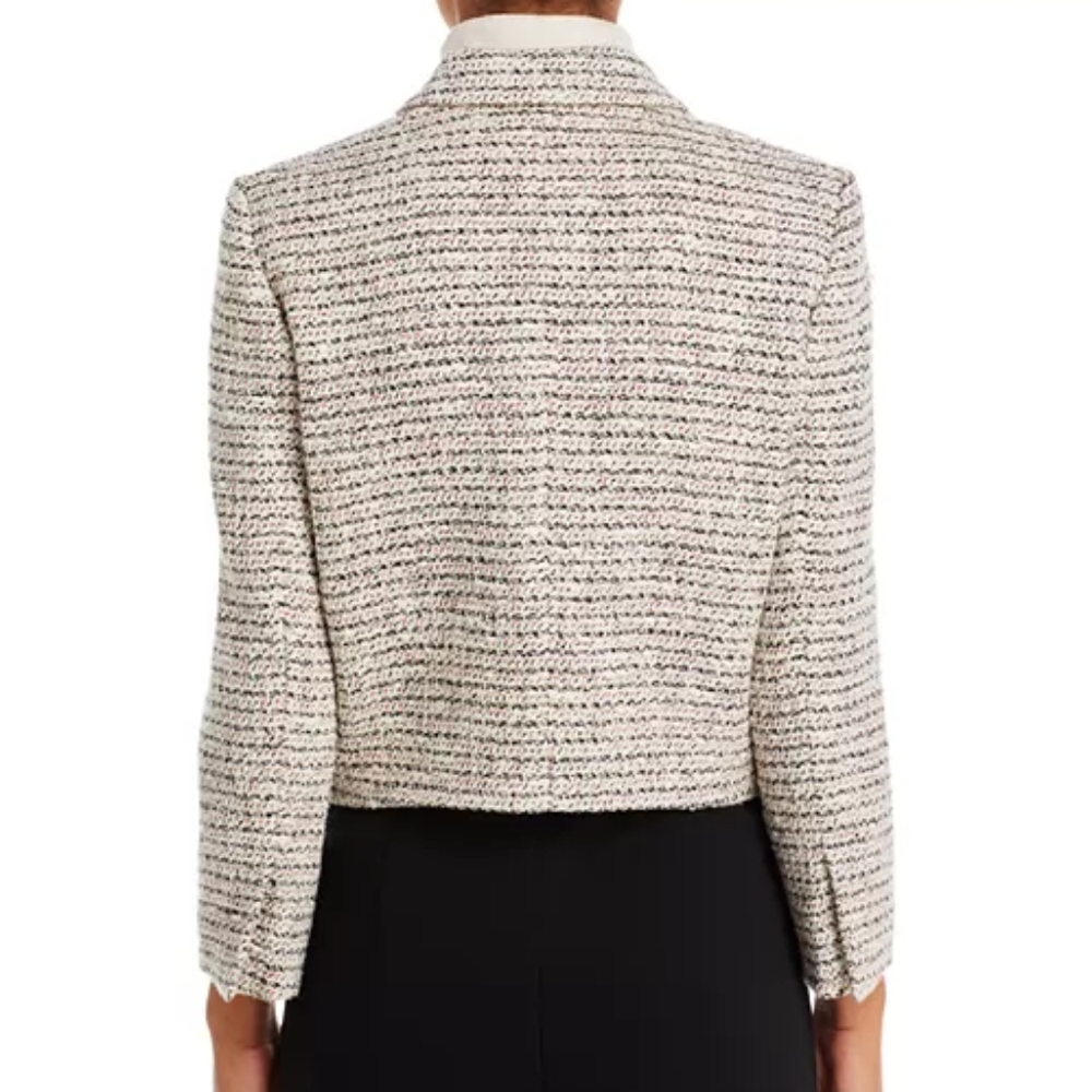 Theory Women's Preston Cropped Jacket – Ivory | Tailored Lightweight Layering - Picture 4 of 10